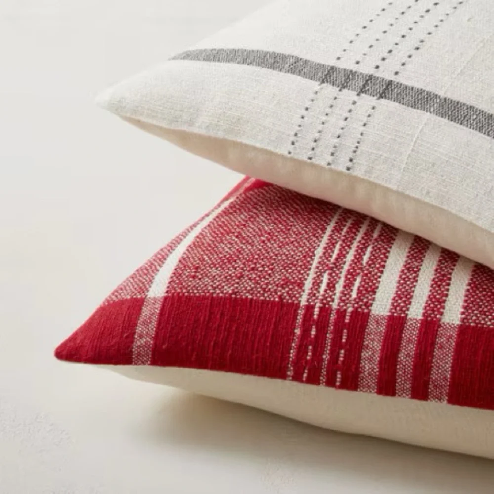 west elm | woven origin plaid pillow cover
